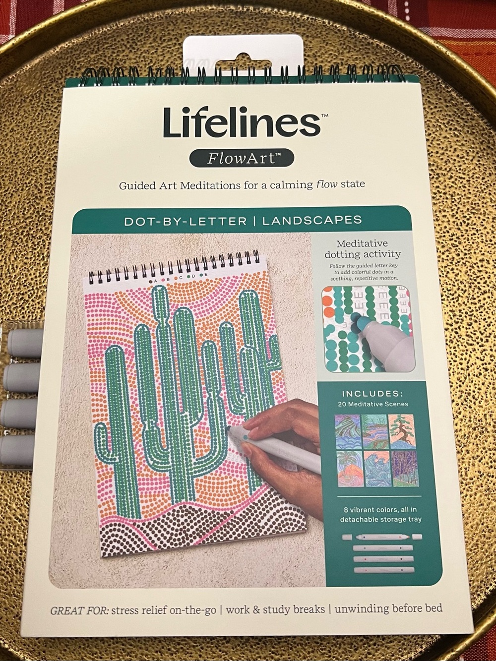 Lifelines FlowArt Dot-by-Letter Landscapes Guided Art Meditation Set NIP